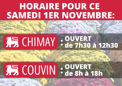 📢 INFO HORAIRES – SAMEDI 1ER NOVEMBRE 📢